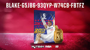 Depending on the code you can get player cards, coins, packs, boosts, tokens, or clothes. Nba 2k21 Myteam On Twitter Locker Code Grab Your Shot At A Blake Griffin 20th Anniversary Pack Mt Or Tokens Code Is Available For 1 Week