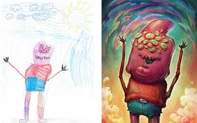 Artists Give New Life To Children S Monster Drawings To Encourage A Creative Path Kids Doodles Art Drawings For Kids Monster Drawing