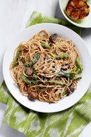 Spaghetti With Grilled Green Beans And Mushrooms Recipe Grilled Green Beans Pasta Dishes Summer Pasta Recipes
