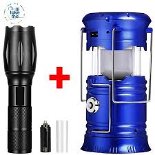 Camping Bundle Led Lights Solar Powered Rechargeable Lantern Torch Combination Flashlight Rechargeable Lamp Rechargeable Lantern Camping Lights