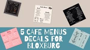 Roblox bloxburg menu 2019 decal id's thank you everyone for watching! 5 Cafe Menu Decals For Bloxburg Youtube
