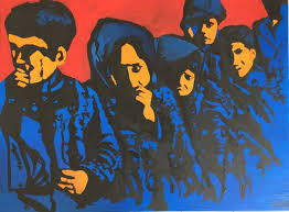 Armenian genocide denial refers to the denial of the genocide against (already systematically discriminated) armenians, greeks, and assyrians committed by the ottoman empire under the rule of the young turks from 1915 to 1918. Les Orphelins Genocide Armenien 1915 Painting By Vinciana Seferian Artmajeur