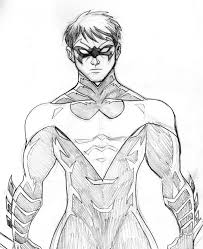 Nightwing Coloring Pages Printable Nightwing Comic Art Batman Drawing