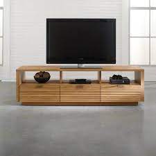 Sauder Soft Modern Entertainment Credenza In Pale Oak Walmart Com Entertainment Credenza Modern Tv Stand Modern Tv