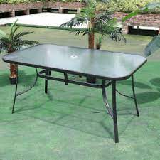 A patio table is a lovely outdoor addition to make your place pop and appear more lavish and exquisite. Rectangle Glass Top Table Garden Outdoor Patio Bistro Coffee Tables Parasol Hole Ebay