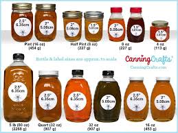 Size Charts Canning Jar Labels Honey Label Canning Labels