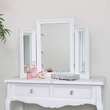 Rating 4.300055 out of 5 (55) £100.00. Ornate White Vintage Triple Dressing Table Mirror 55cm X 74cm