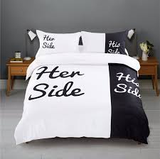 Oakland raiders bedding sets, bedroom decoration, high quality bedding sets pht212005a021 24.07.2019 · oakland raiders 7 piece full size bedding set sets nfl dallas cowboys bed 109 99. Black White Her Side His Side Bedding Sets Queen King Size Double Bed 3pcs 4pcs Bed Linen Couples Duvet Cover Set Bedding Sets Aliexpress