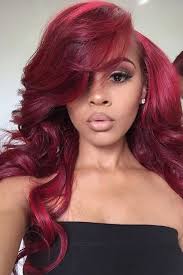 Different versions of red and blue combined into one tint make olive skin bask in its own natural glow. 25 Weave Hairstyles Are Here To Show You What Perfection Is Hair Styles Burgundy Hair Hair Inspiration