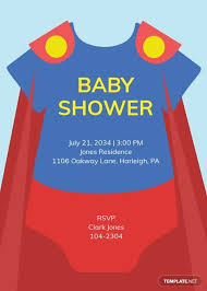 Superhero Onesie Baby Shower Invitation Template Illustrator Word Apple Pages Psd Publisher Template Net