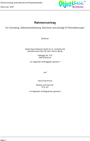 Zwischen vertrag individualberatung betrieb/firma name, vorname unternehmernr. Rahmenvertrag Fur Consulting Softwareentwicklung Seminare Und Sonstige It Dienstleistungen Zwischen Pdf Free Download