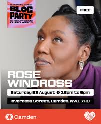 🎤✨ ROSE WINDROSS LIVE AT THE INVERNESS STREET BLOC PARTY! ✨🎤 Original  voice of Soul II Soul and writer of the legendary track Fairplay, Rose  Windross is a true pioneer of UK
