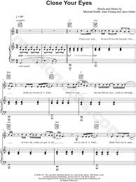 Michael Buble Close Your Eyes Sheet Music In C Major Transposable Download Print Sheet Music Michael Buble Piano Music