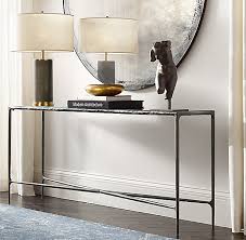 Thaddeus Forged Iron Glass Rectangular Console Table Console Table Decorating Iron Console Table Console Table Hallway