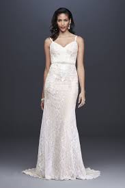 Sequin Lace Sheath Wedding Dress With Crystal Belt David S Bridal Sheath Wedding Dress Lace Petite Wedding Dress Davids Bridal Wedding Dresses