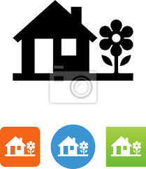 Haus Und Garten Icon Illustration Leinwandbilder Bilder Glyphen Farbbild Sonnenblume Myloview De