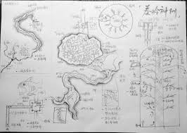 盗墓笔记全套地图4秦岭神树 art vintage world maps humanoid sketch