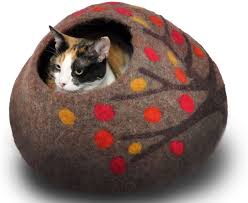 Handcrafted by artisan women of nepal. Handmade Felt Cat Cave From Nepal 100 Woll Made Cat House