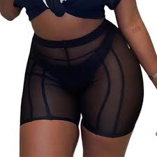 Amazon.com: Pantalones cortos de ciclismo sexy para mujer, malla  transparente, parte inferior de bikini, cobertura de cintura alta, leggings  cortos de natación para discoteca, Negro - : Ropa, Zapatos y Joyería