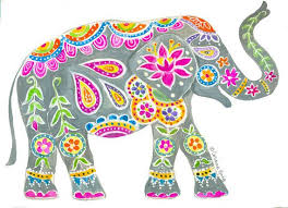 Painted Elephant Art Print By Corinnedesigns On Etsy A Vibrant Festive Elephant Like The Real Painted Elep Elephant Art Elephant Print Art Elephant Painting