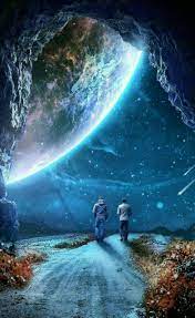 Walking To Earth Beautiful Landscape Wallpaper Space Art Gallery Surreal Art