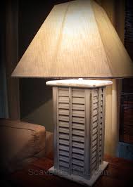 To make a diy lamp, you can either build one from scratch or give an old lamp a makeover. Upcycled Shutters Lamp Diy Scavenger Chic