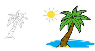 The trunk has always a little curve in it (3). Palm Tree Drawing Easy For Kids Novocom Top