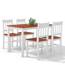 Gymax 5 Piece Dining Table Set 4 Chairs Solid Wood Home Kitchen Breakfast Furniture Walmart Com Dining Table Setting Home Kitchens Furniture