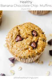 Healthy Banana Chocolate Chip Muffins All The Healthy Things Recipe Banana Chocolate Chip Muffins Healthy Banana Chocolate Chip Muffins Gluten Free Banana Chocolate Chip Muffins