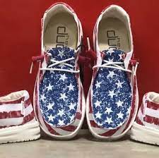 Hey Dude Wendy Stars Stripes Spangled Patriotic Flag Shoes Women's  Size 8 NWTs | eBay
