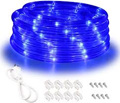 Amazon Com Areful Blue Led Lights 16ft Rope Lights Connectable And Flexible Blue Strip Lighting High Brightness 3528 Leds With Clear Pvc Jacket Waterproof Weatherproof For Indoor Outdoor Use Garden Outdoor