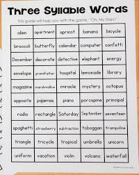 Skillful Spellers Count Syllables In 2020 Syllables Activities Syllable Syllable Games
