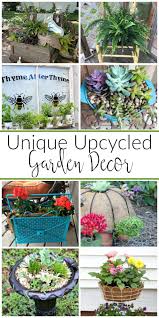 Metal containers filled with plants complement the repurposed metal garden art. Fun And Unique Upcycled Garden Decor Ideas Domestically Creative