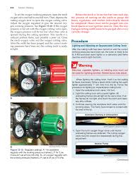 Make sure regulator pressure depress cutting lever and adjust pressure if necessary. Modern Welding 12th Edition Page 414 436 Of 928