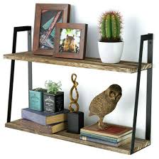 Das offene bambus regal schafft zusätzlichen stauraum im badezimmer: Wandregal 60cm Mit 2 Holz Ablagen Metall Hangeregal Bad Regal Kuchenregal Deko Ebay