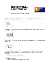 Jul 16, 2020 · 101 fishing trivia facts questions with answers printable. Science Trivia Questions Xxi Trivia Champ