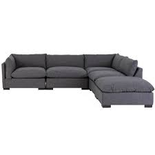Churchill button tufted corner sofa grey. Westworld Modern Gray 5 Piece Modular Lounge Sectional Sofa
