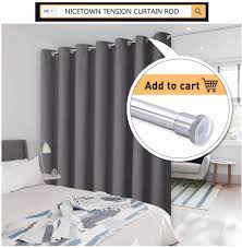 Maybe you would like to learn more about one of these? Buy Nicetown Closet Curtains Sound Blocking Bedroom Privacy Room Divider Curtain Screen Partitions Thermal Insulated Blackout Patio Sliding Door Divider Curtain 1 Panel 8 3ft Wide By 7ft Long Gray Online In Indonesia