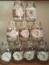 Bridal Shower Decorations Rustic Mason Jars Wedding Centerpieces Rustic Mason Jar Burlap And Lace Mason Jars Jar Not Included Centrotavola Di Nozze Rustico Barattoli Conserve Centrotavola Barattolo