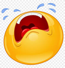 The front view of a crying person with tears streaming down his face. Crying Emoji Decal Sad Emoticon Clipart 1669172 Pikpng