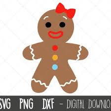 Gingerbread Girl Face SVG, Christmas Character Cutting Files, Silhouette or  Cricut