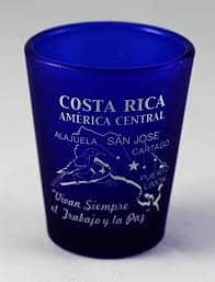 venezuela cobalt blue frosted new shot glass