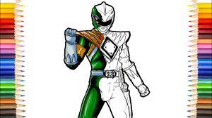 A closeknit band of teenagers in fictional angel grove, calif., transforms into a uniformed team of superheroes ready to take on any villains. Green Power Ranger Coloring Pages Green Mighty Morphin Power Rangers Youtube
