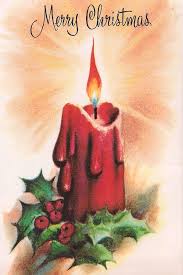 Christmas Greetings 709 Vintage Christmas Cards Christmas Candle And Mistletoe Painting By Tuscan Afternoon
