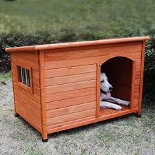Rockever Wooden Dog Houses For Large Dogs Outside Large Https Www Amazon Com Dp B07qj3q82x Ref Insulated Dog House Wood Dog House Weatherproof Dog House