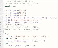Gehen wir davon aus, du suchst die lösungsmenge der quadratischen gleichung. Abc Formel Python Matematikk Net
