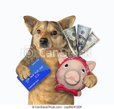 Yes, my dog was approved for a wells fargo visa credit card with a credit limit of $1,000. Dog With Piggy Bank And Credit Card The Beige Dog Banker Is Holding A Credit Card And A Piggy Bank With Dollars White Canstock