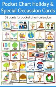 pocket chart holiday and special occasion calendar cards