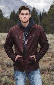 Gifted With Style Men S Faux Leather Jacket In Wine And Dark Red Colors With Zippers And Moto Mens Casual Outfits Mens Coats Casual Faux Leather Jacket Men