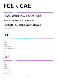 Fce Cae Real Writing Examples